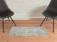 2' X 8' Gray Abstract Distressed Runner Rug