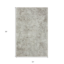 2' X 8' Gray Abstract Distressed Runner Rug