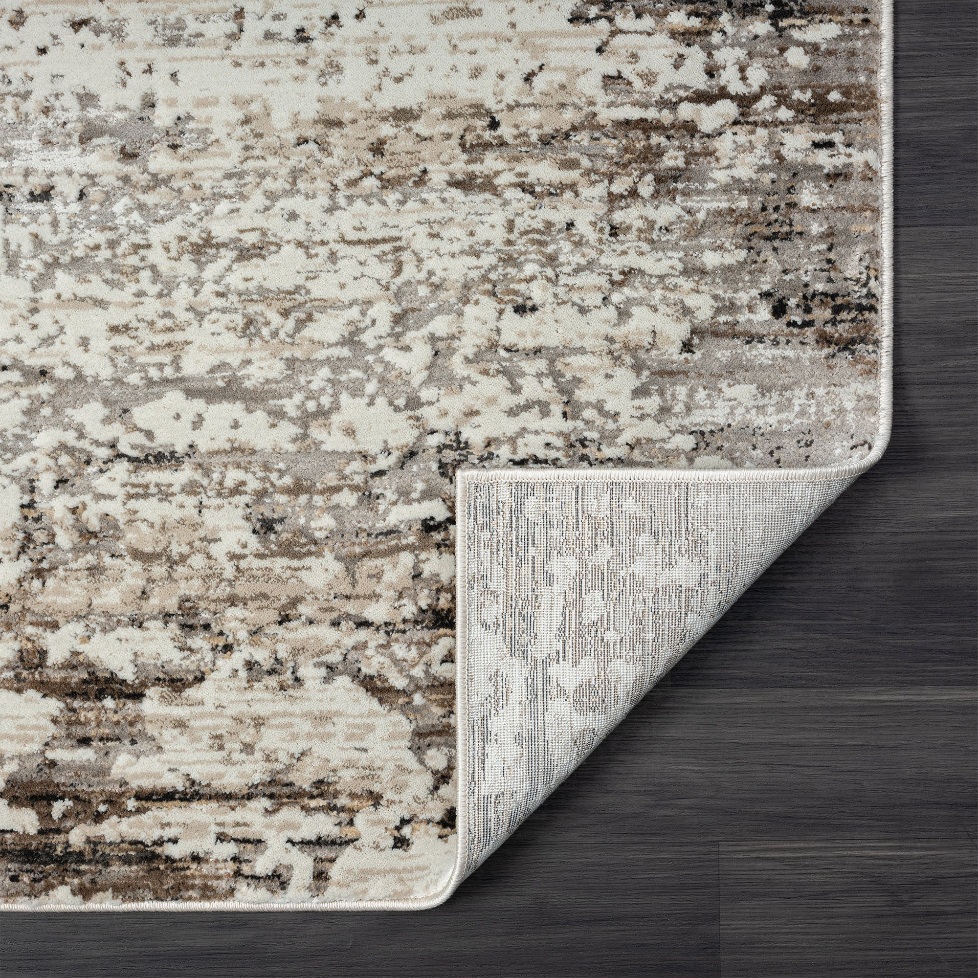 4' X 6' Beige Abstract Distressed Area Rug