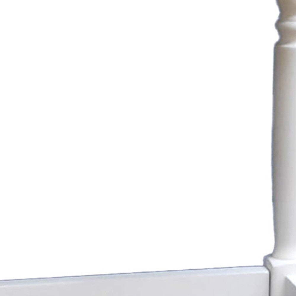 29" Natural And Antiqued White  Backless Bar Height Chair With Footrest