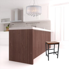 Silla alta para bar con reposapiés, marrón castaño y negro, de 24