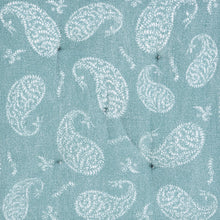 Teal and Ivory Cotton Paisley Dining Chair Pad Set Of Two - 17