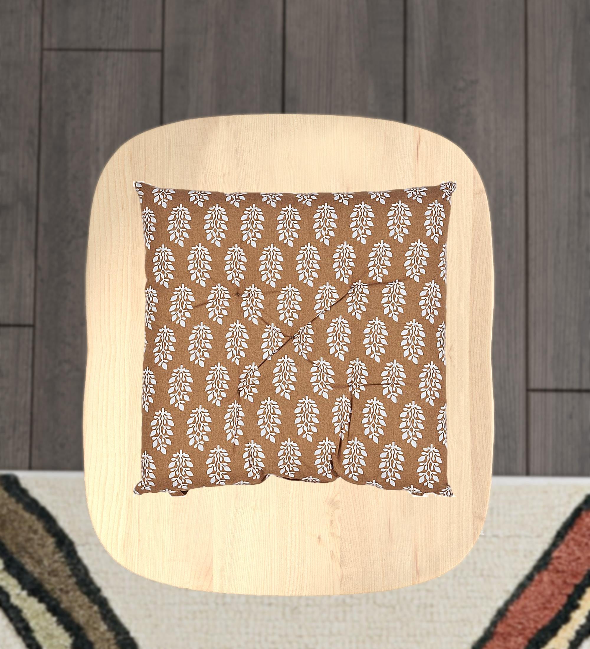 Set Of Two 17" X 17" Sienna Cotton Floral Dining Chair Pad