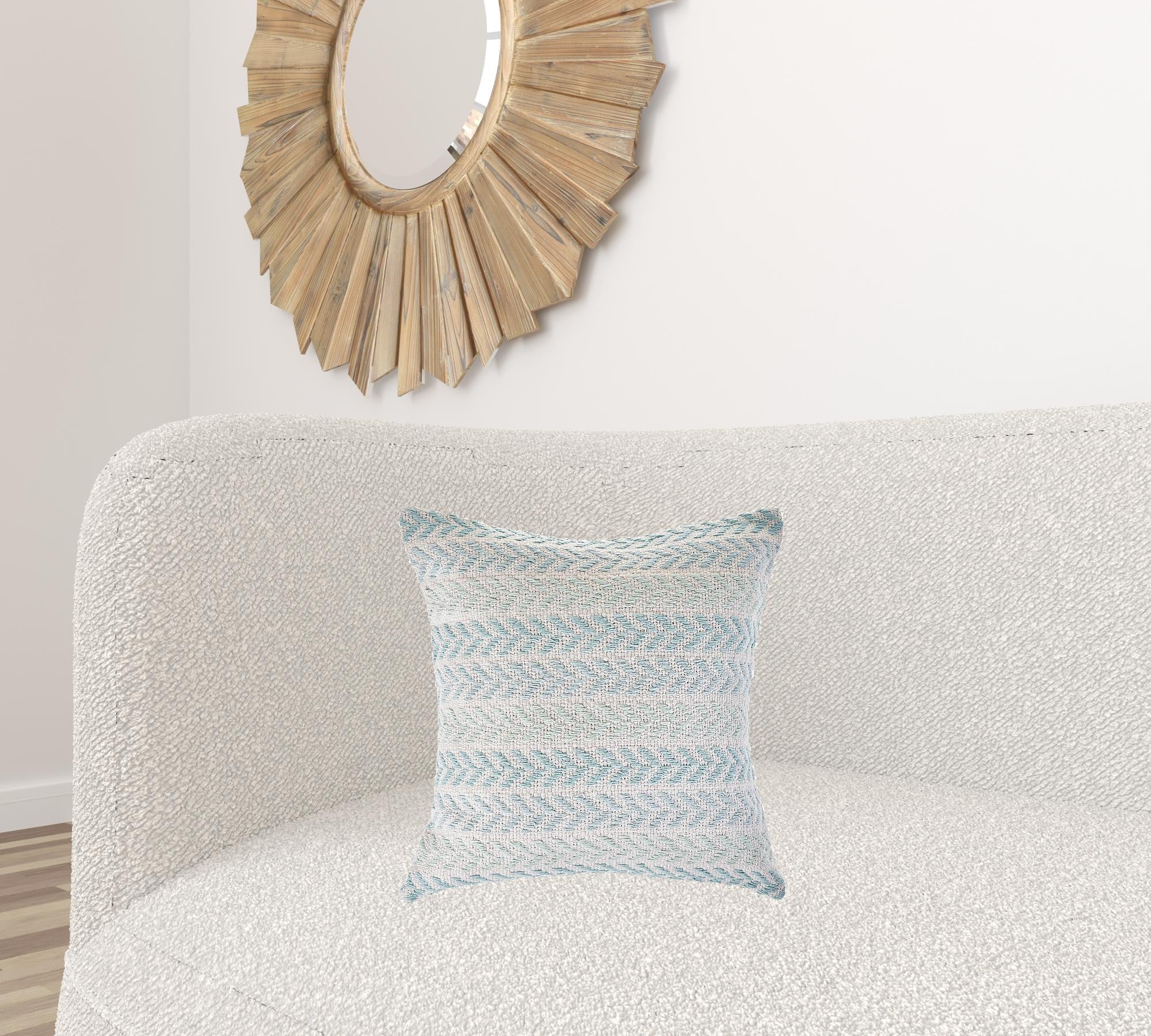 Set Of Two 18" X 18" White Chevron Zippered 100% Cotton Throw Pillow