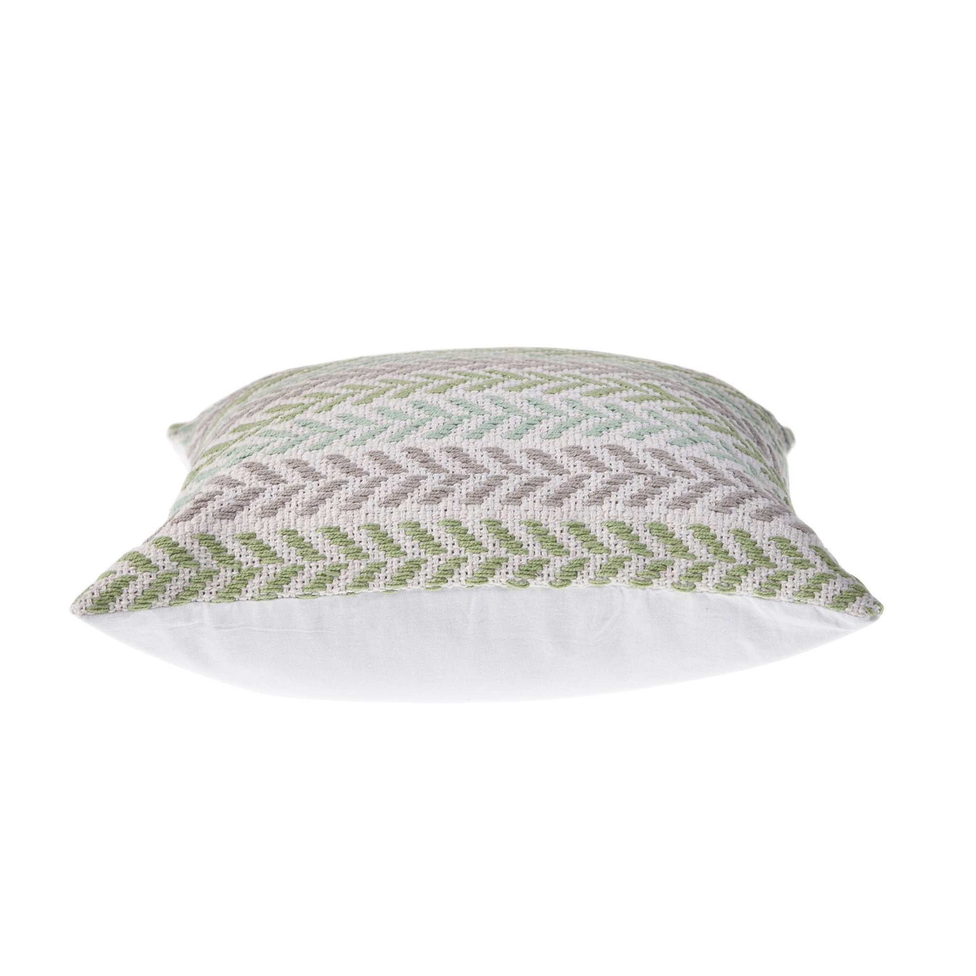 Set Of Two 18" X 18" White Chevron Zippered 100% Cotton Throw Pillow