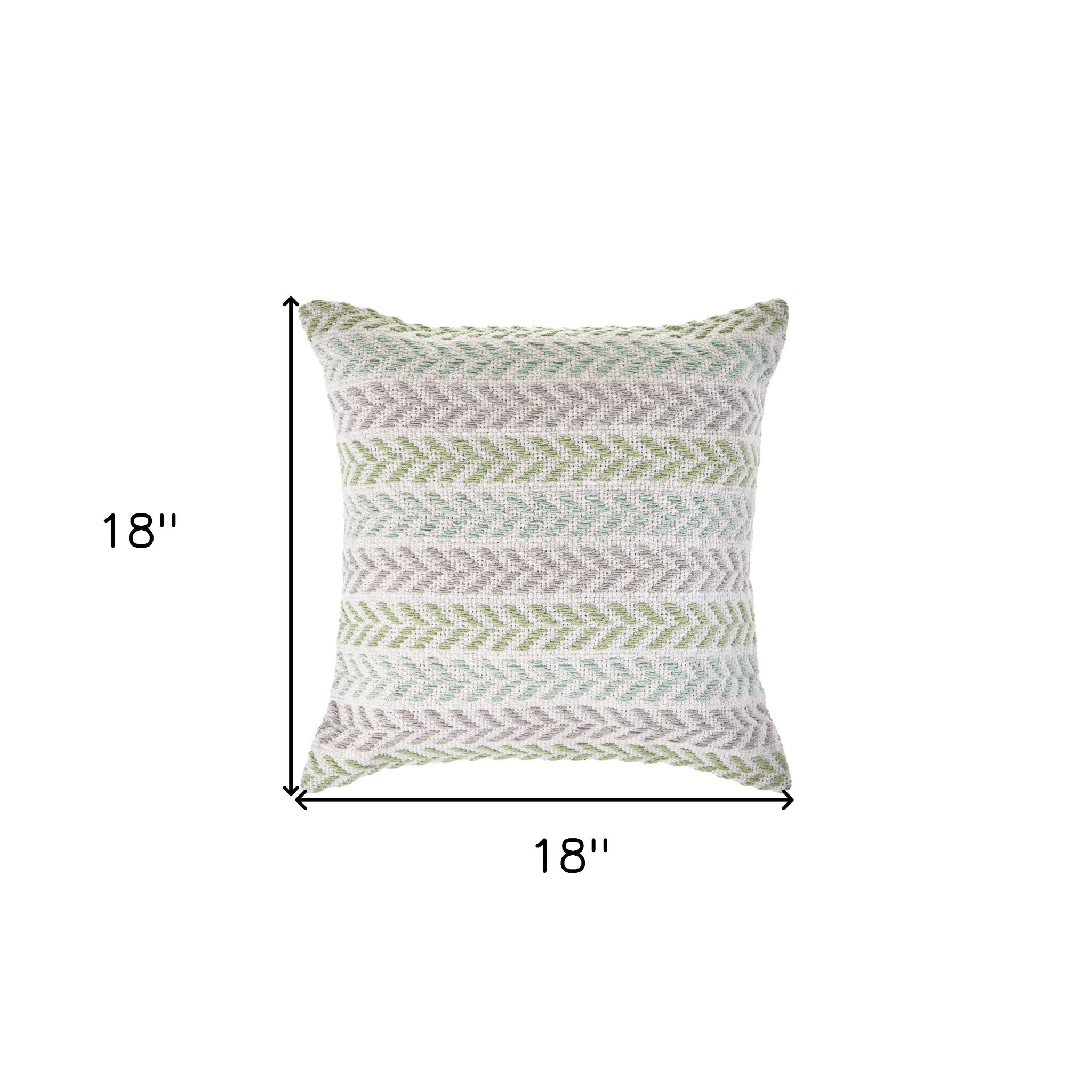Set Of Two 18" X 18" White Chevron Zippered 100% Cotton Throw Pillow