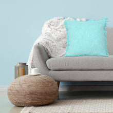 Blue Abstract Zippered 100% Cotton Throw Pillow Set Of Two - 20