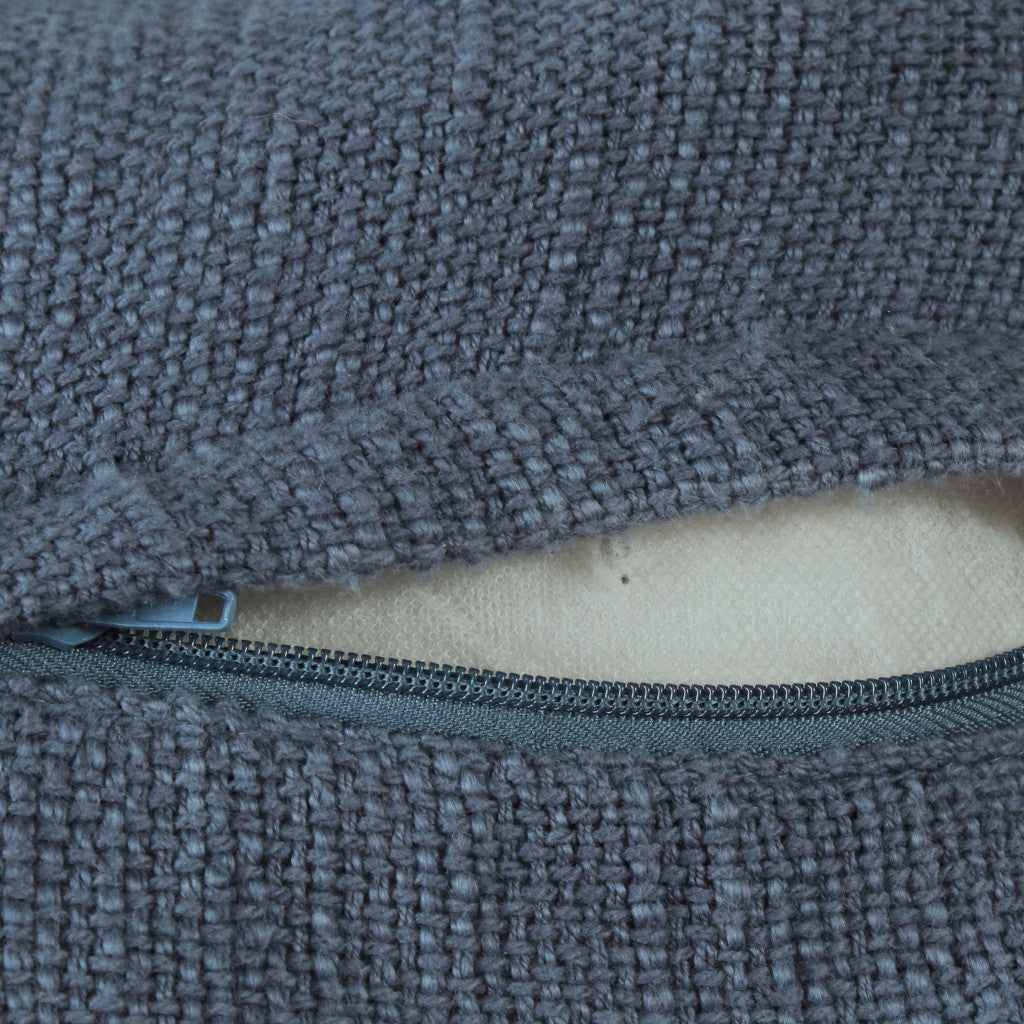 Blue Abstract Zippered 100% Cotton Throw Pillow Set Of Two - 20" x 20"