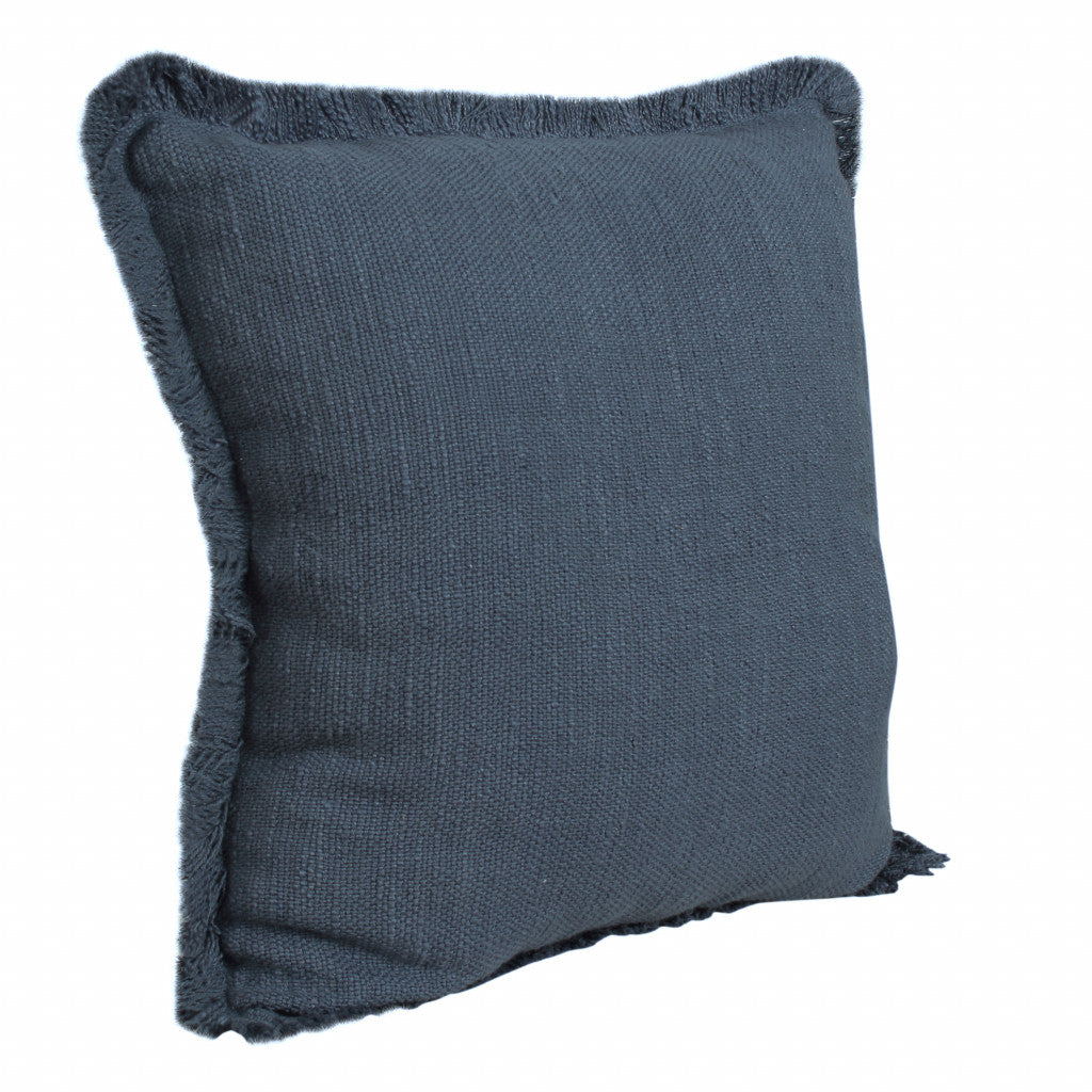 Blue Abstract Zippered 100% Cotton Throw Pillow Set Of Two - 20" x 20"