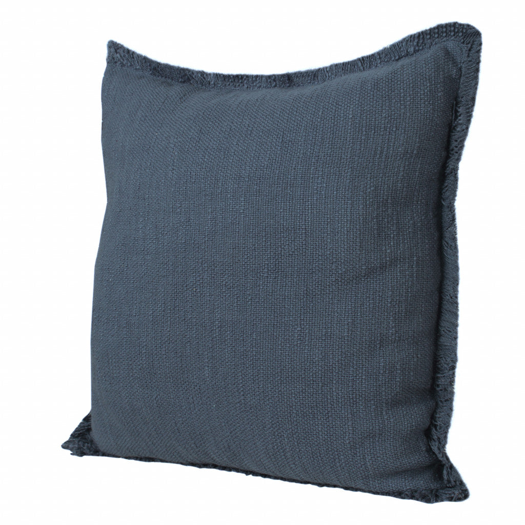 Blue Abstract Zippered 100% Cotton Throw Pillow Set Of Two - 20" x 20"