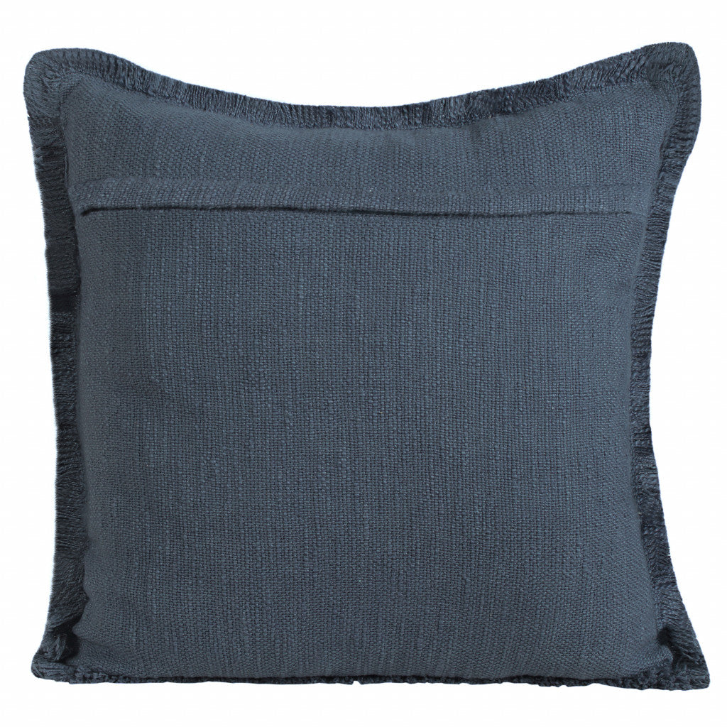 Blue Abstract Zippered 100% Cotton Throw Pillow Set Of Two - 20" x 20"