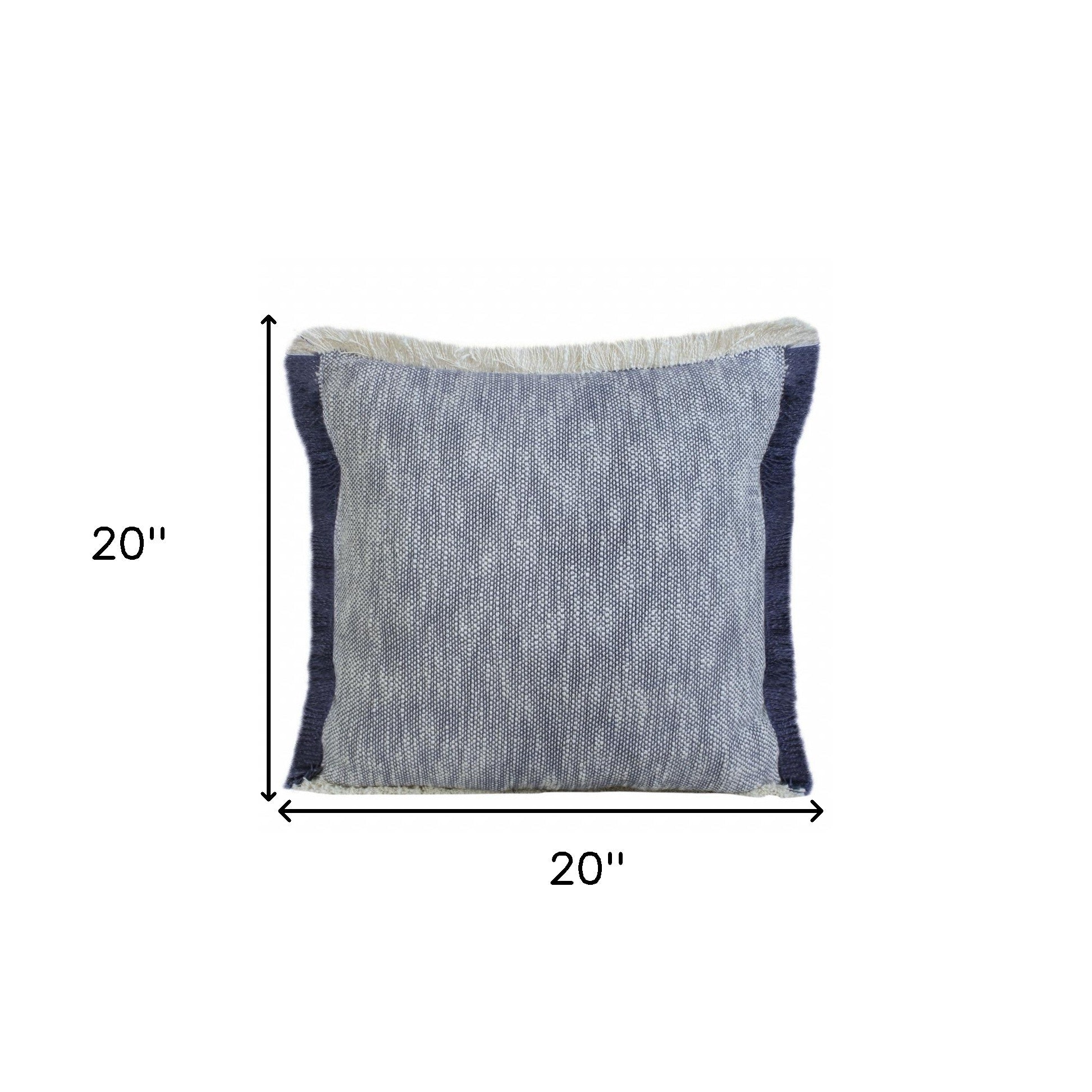 Blue Abstract Zippered 100% Cotton Throw Pillow Set Of Two - 20" x 20"