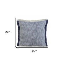 Blue Abstract Zippered 100% Cotton Throw Pillow Set Of Two - 20