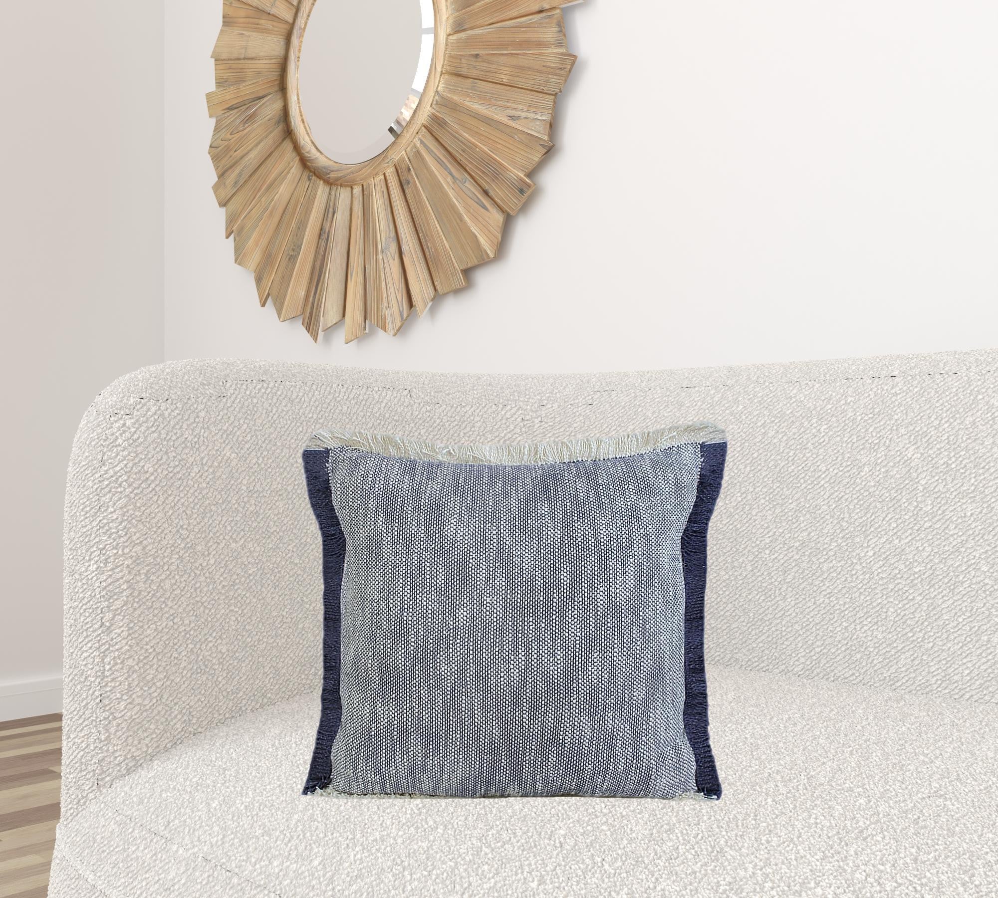 Blue Abstract Zippered 100% Cotton Throw Pillow Set Of Two - 20" x 20"