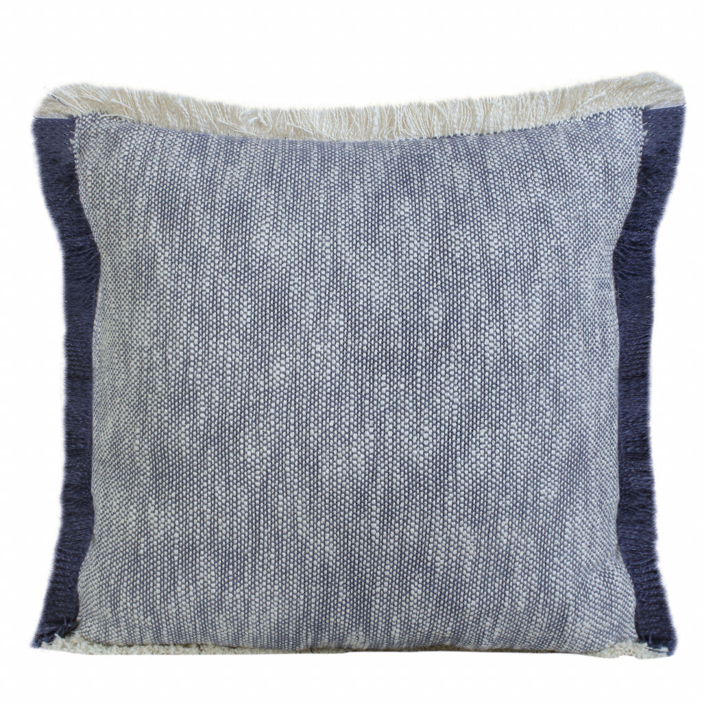 Blue Abstract Zippered 100% Cotton Throw Pillow Set Of Two - 20" x 20"