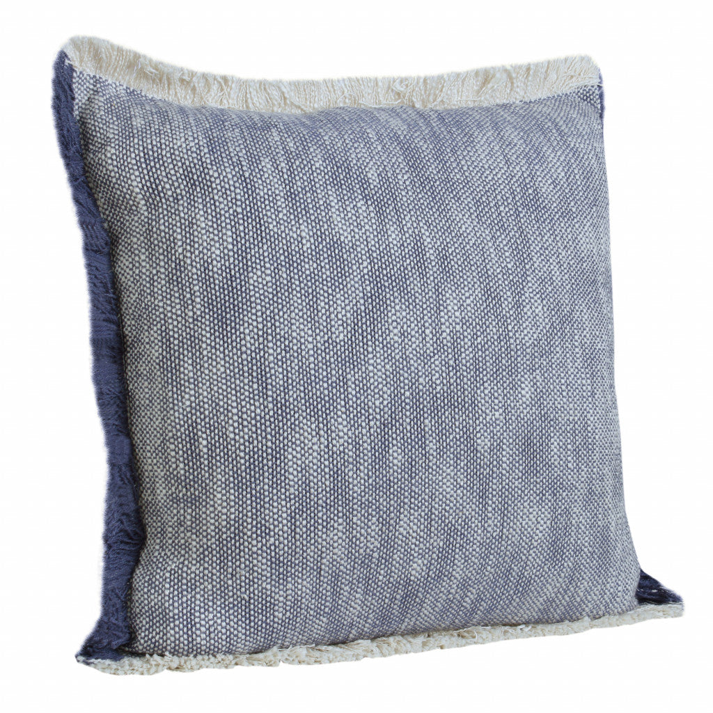 Blue Abstract Zippered 100% Cotton Throw Pillow Set Of Two - 20" x 20"