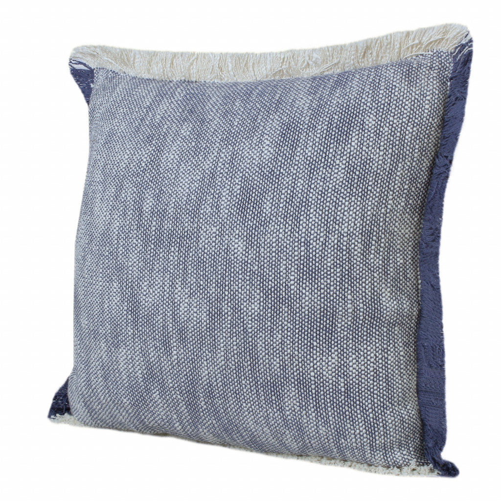 Blue Abstract Zippered 100% Cotton Throw Pillow Set Of Two - 20" x 20"