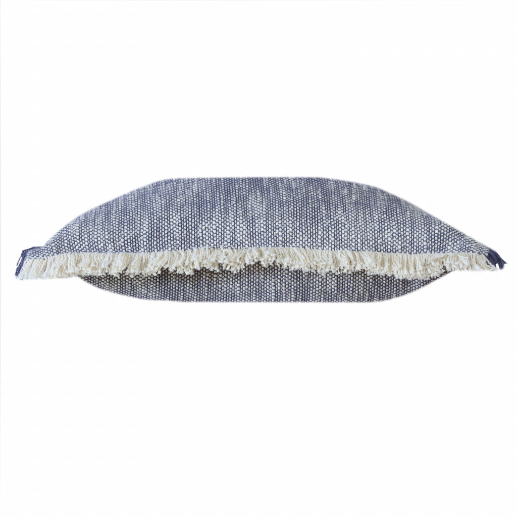 Blue Abstract Zippered 100% Cotton Throw Pillow Set Of Two - 20" x 20"