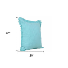 Blue Abstract Zippered 100% Cotton Throw Pillow Set Of Two - 20