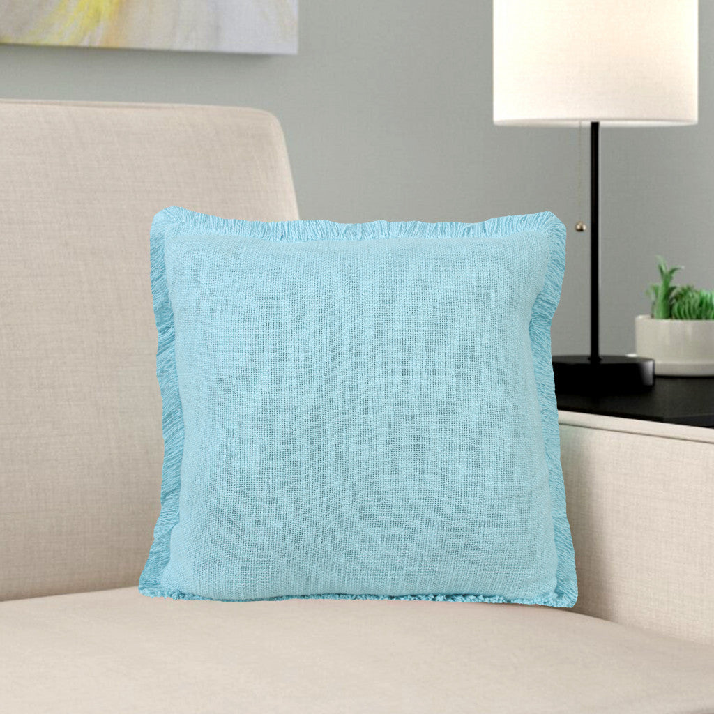 Blue Abstract Zippered 100% Cotton Throw Pillow Set Of Two - 20" x 20"