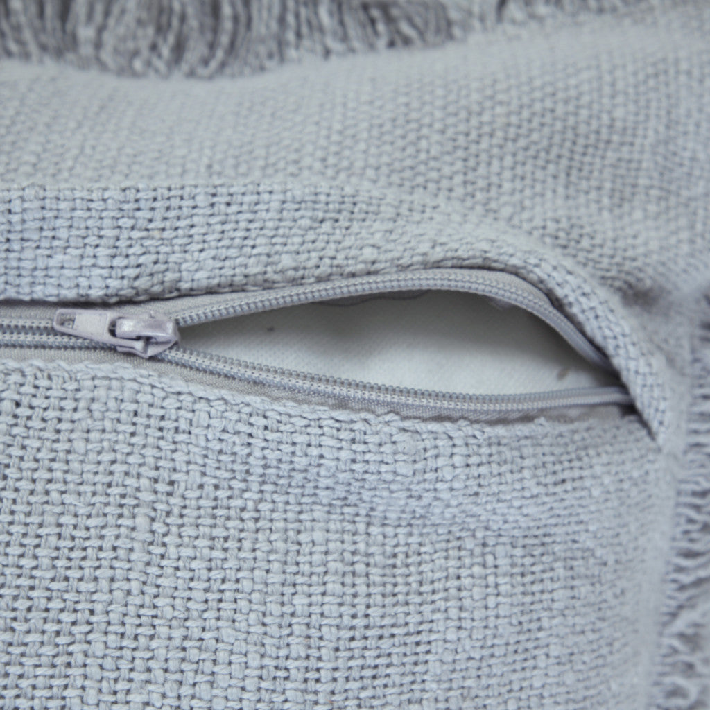 Blue Abstract Zippered 100% Cotton Throw Pillow Set Of Two - 20" x 20"