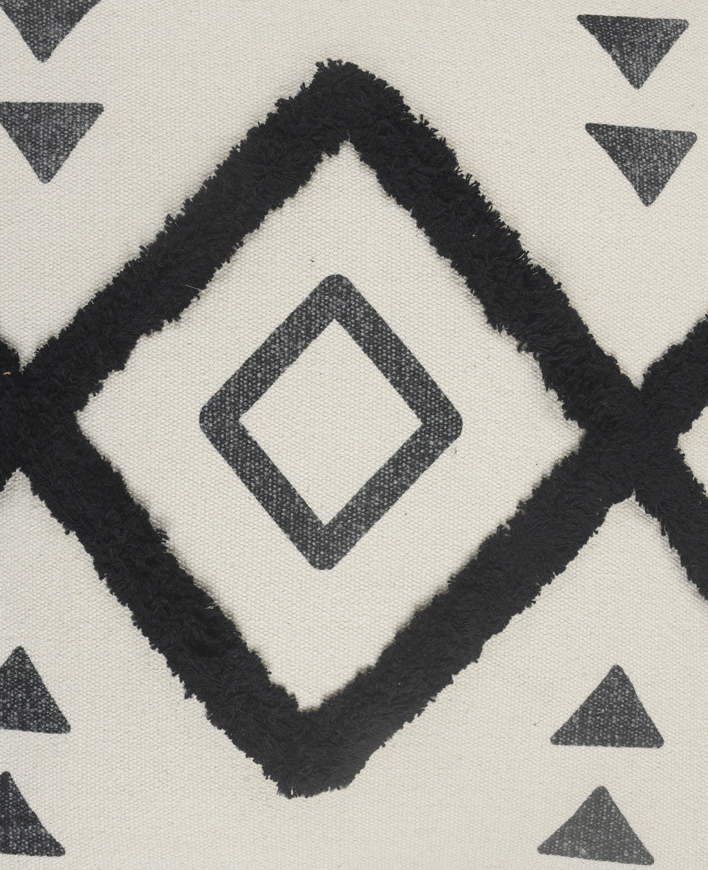 兩件套 20 英寸 X 20 英寸奶油色黑色和灰色幾何拉鍊 100% 純棉抱枕