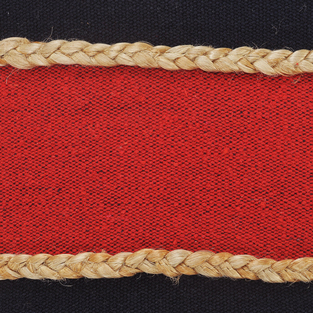 Set Of Two 24" X 24" Red Striped Zippered 100% Cotton Throw Pillow