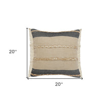 Black Striped Zippered Jute Throw Pillow Set Of Two - 24
