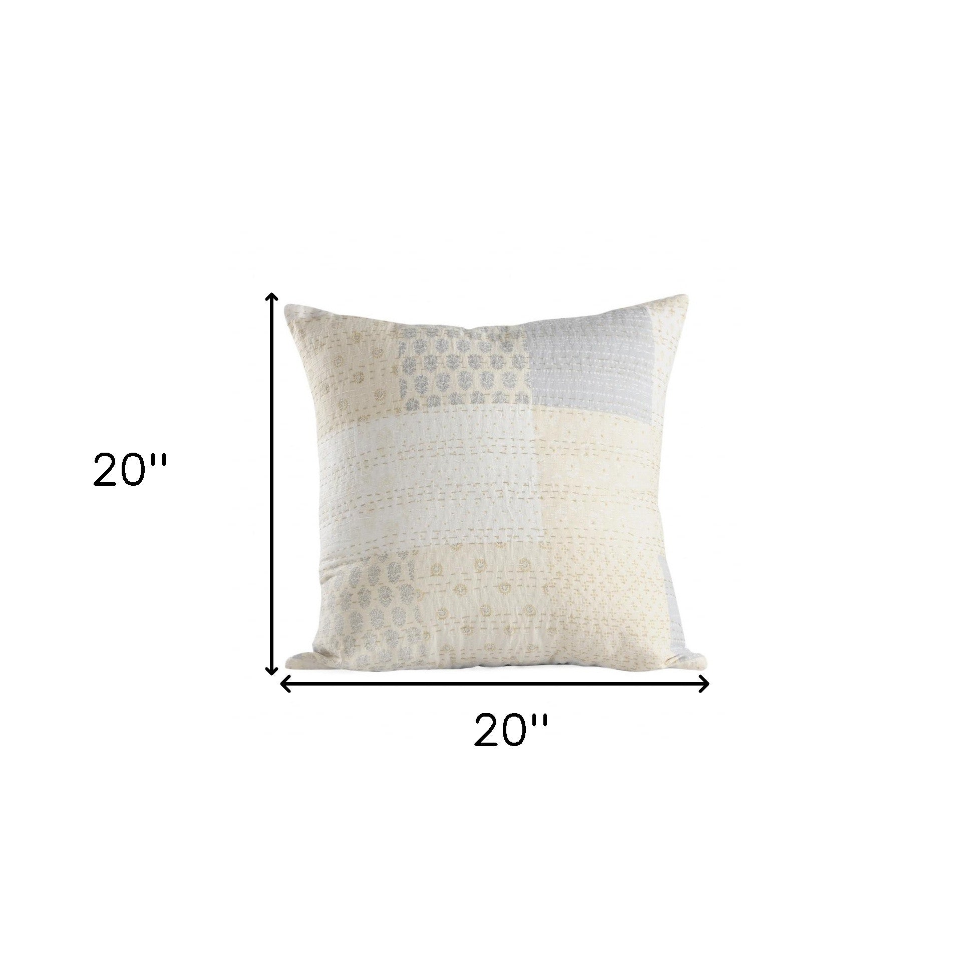 Set Of Two 20" X 20" Pink Patchwork Zippered 100% Cotton Throw Pillow