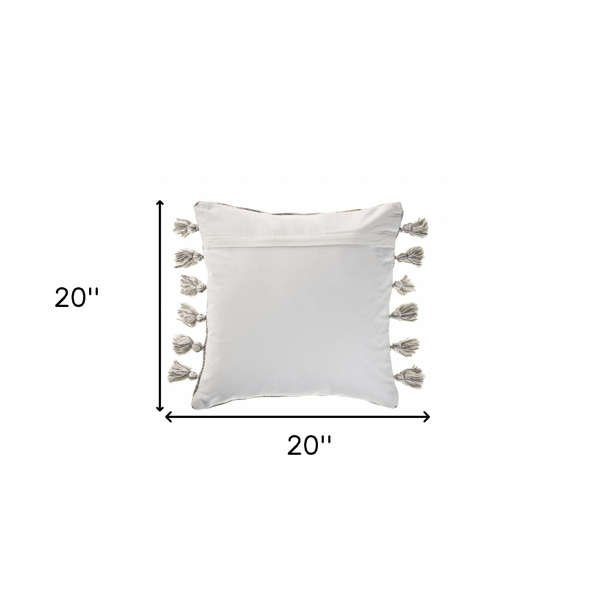 Set Of Two 20" X 20" Gray Striped Zippered Polyester Throw Pillow