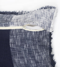兩個 20 英寸 X 20 英寸藍色格子拉鍊 100% 棉抱枕