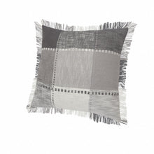 Gray Plaid Zippered 100% Cotton Throw Pillow Set Of Two - 20