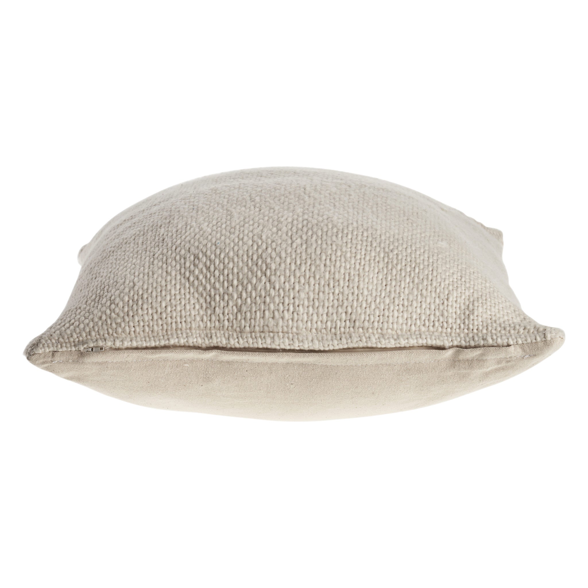 Set Of Two 18" X 18" Cream Solid Color Zippered 100% Cotton Throw Pillow