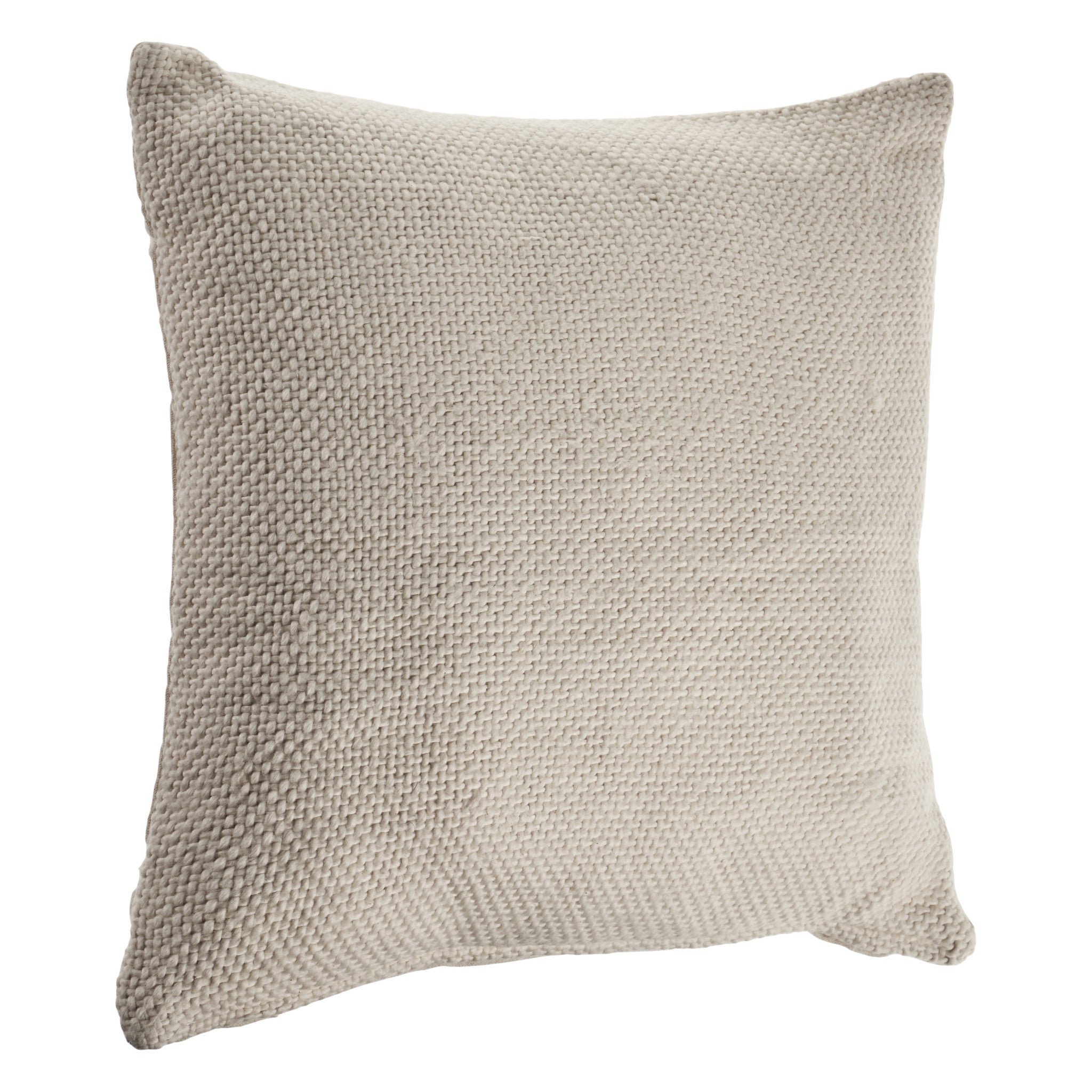 Set Of Two 18" X 18" Cream Solid Color Zippered 100% Cotton Throw Pillow