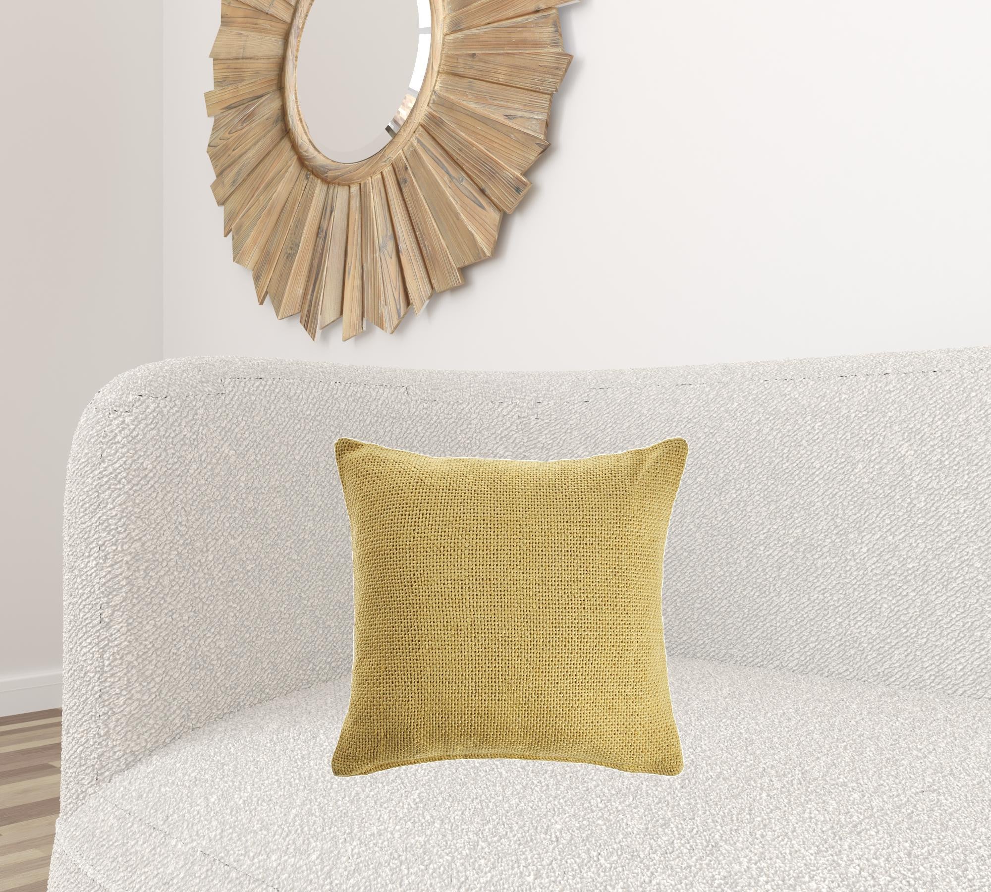 Set Of Two 18" X 18" Cream Solid Color Zippered 100% Cotton Throw Pillow