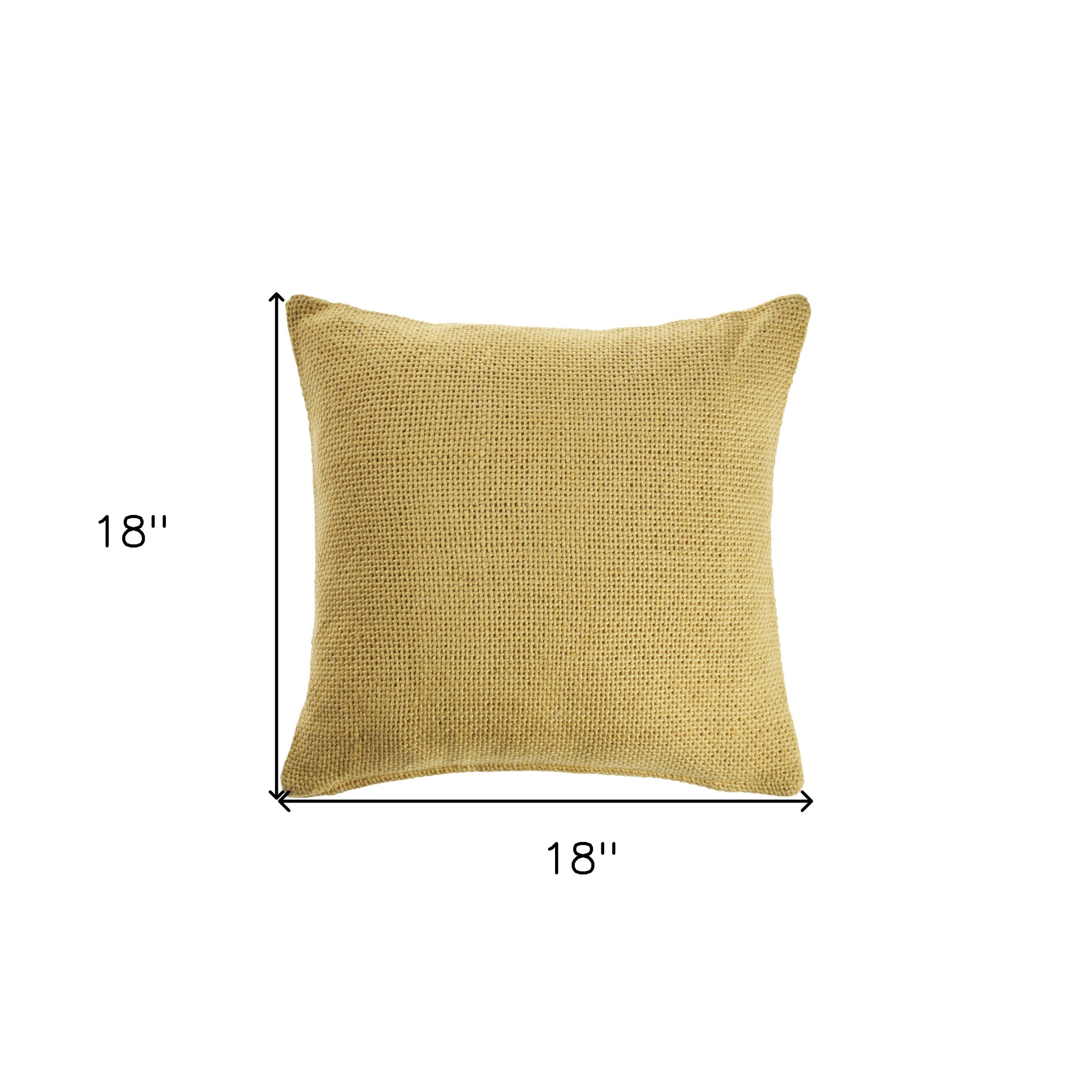 Set Of Two 18" X 18" Cream Solid Color Zippered 100% Cotton Throw Pillow
