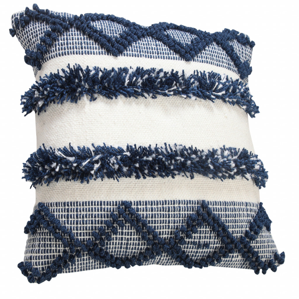 Set Of Two 20" X 20" Blue Coastal Zippered Polyester Throw Pillow