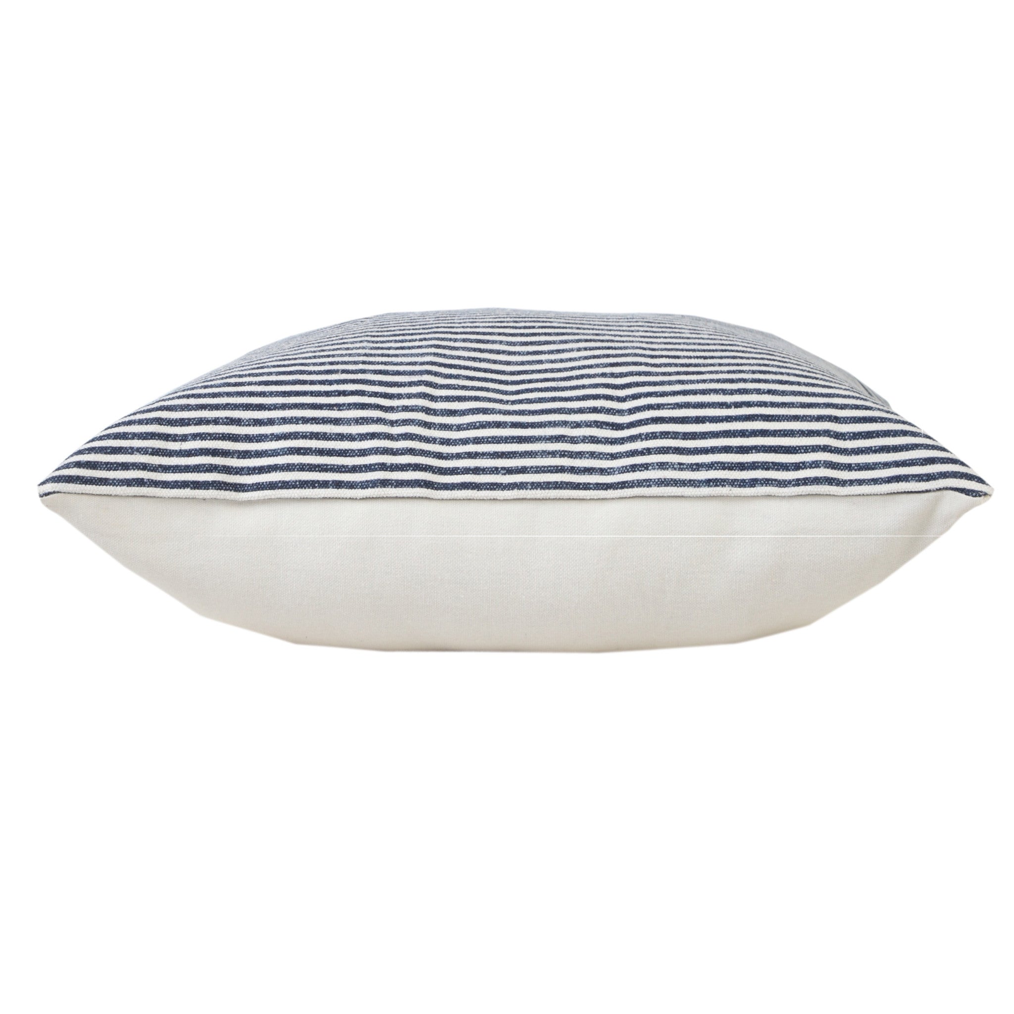 Set Of Two 20" X 20" Beige Striped Zippered 100% Cotton Throw Pillow