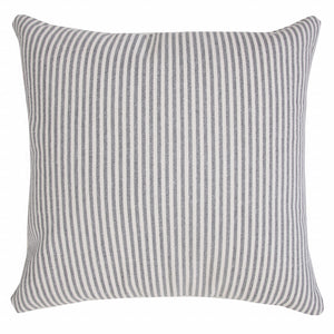 Set Of Two 20" X 20" Beige Striped Zippered 100% Cotton Throw Pillow