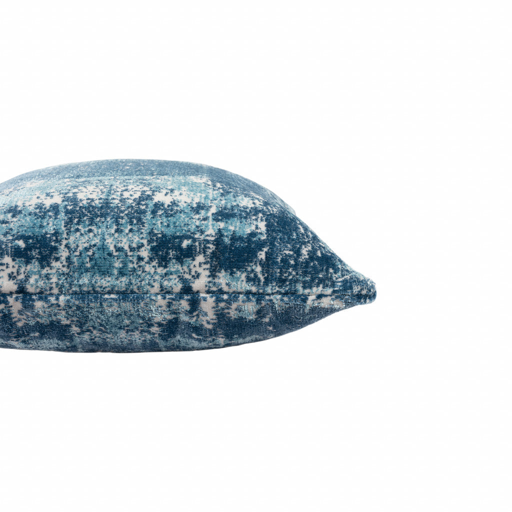 Set Of Two 20" X 20" Blue Abstract Zippered Polyester Throw Pillow