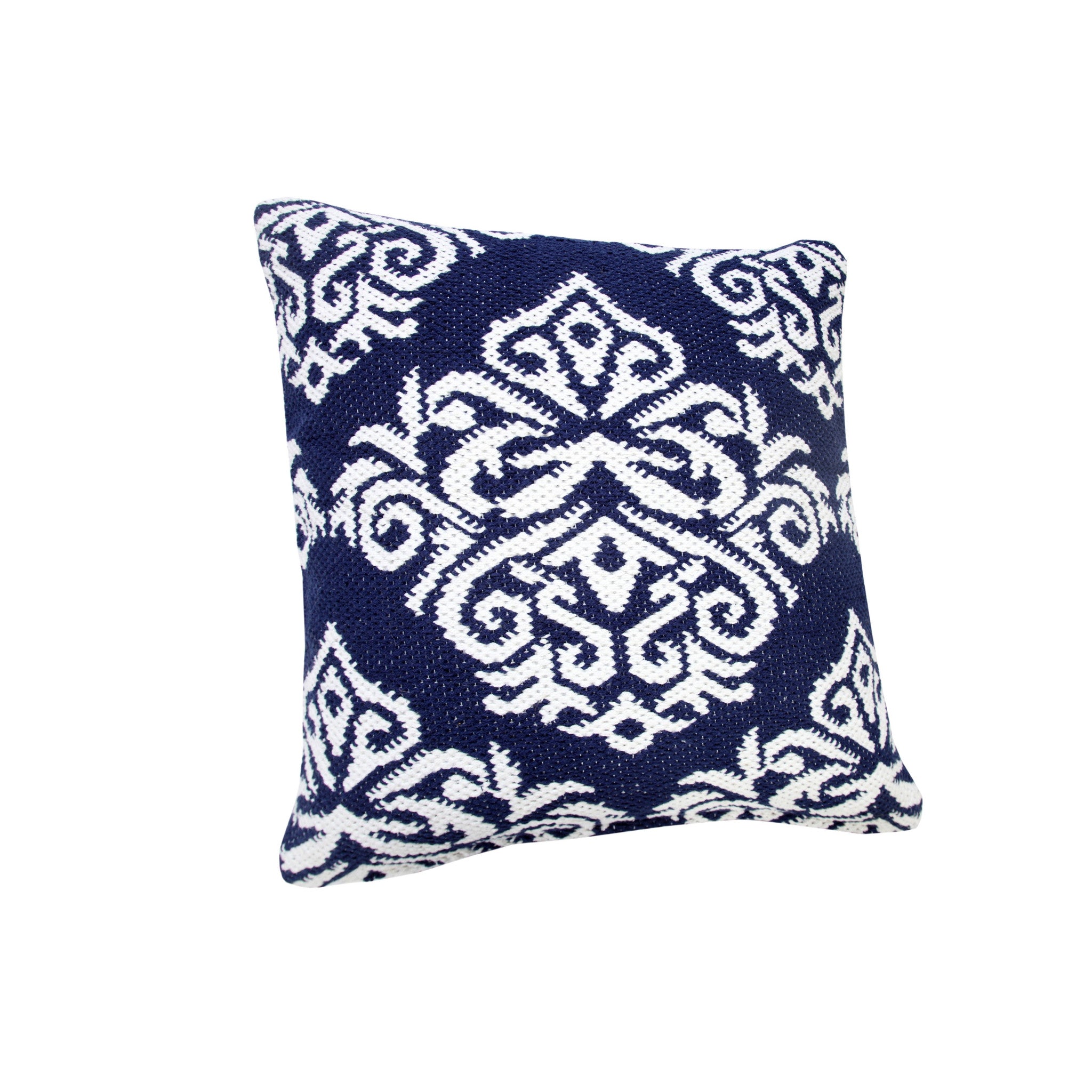 Set Of Two 20" X 20" White Damask Zippered 100% Cotton Throw Pillow