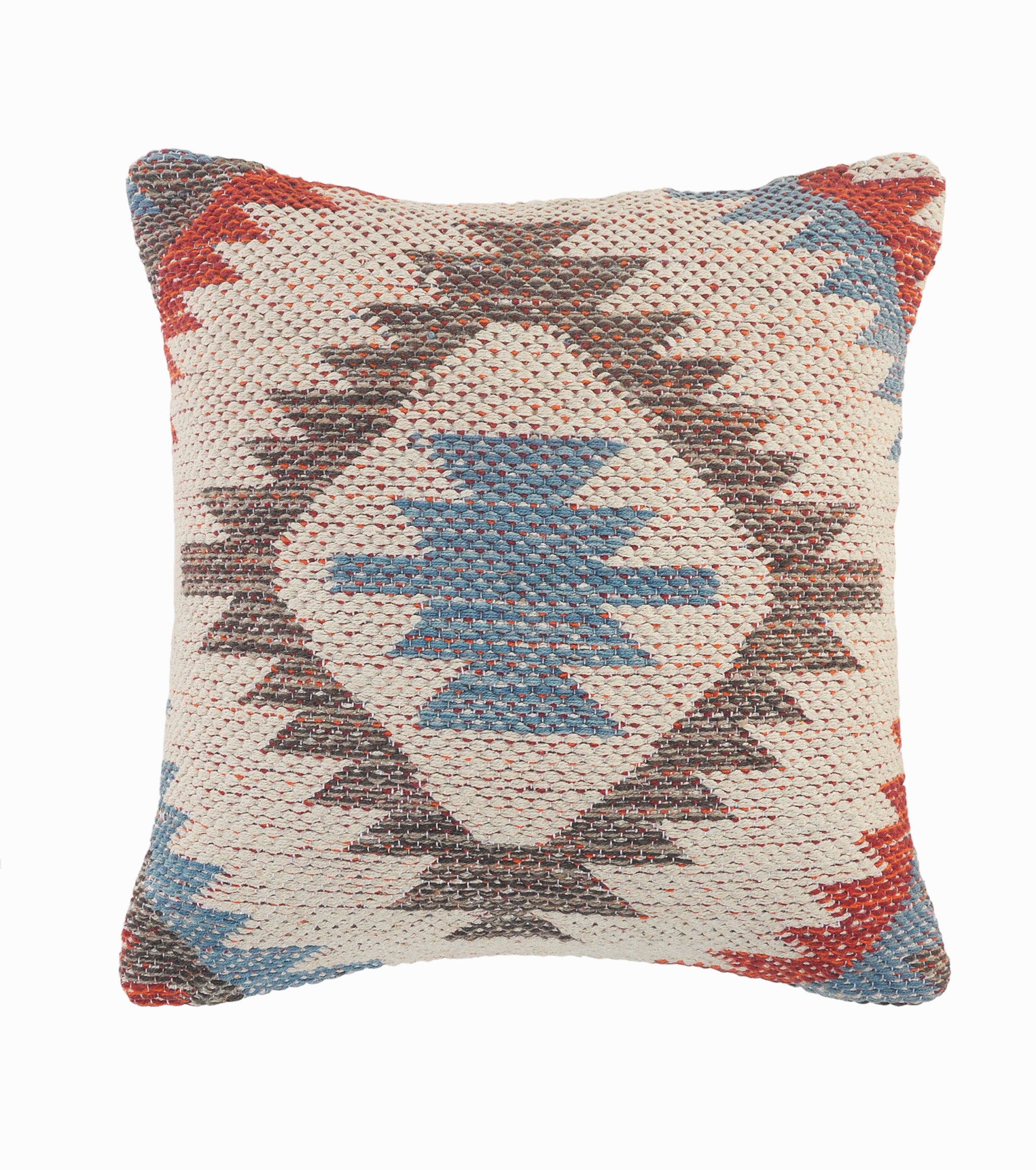 Set Of Two 18" X 18" Multicolored Geometric Zippered 100% Cotton Throw Pillow