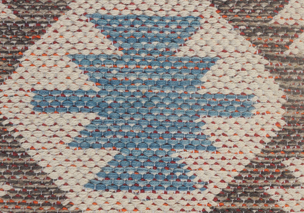 Set Of Two 18" X 18" Multicolored Geometric Zippered 100% Cotton Throw Pillow