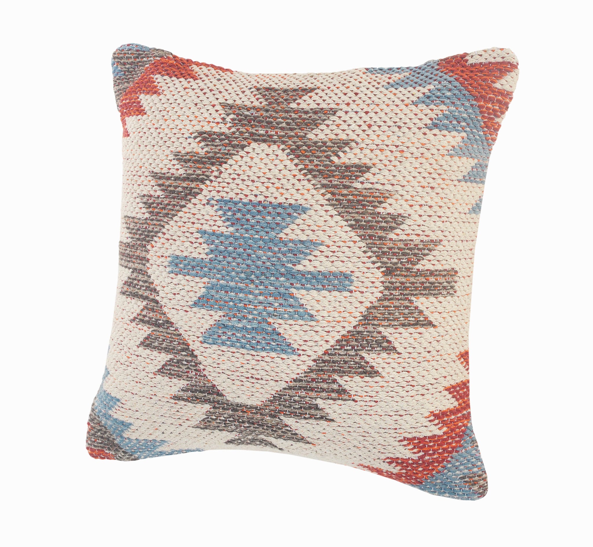 Set Of Two 18" X 18" Multicolored Geometric Zippered 100% Cotton Throw Pillow