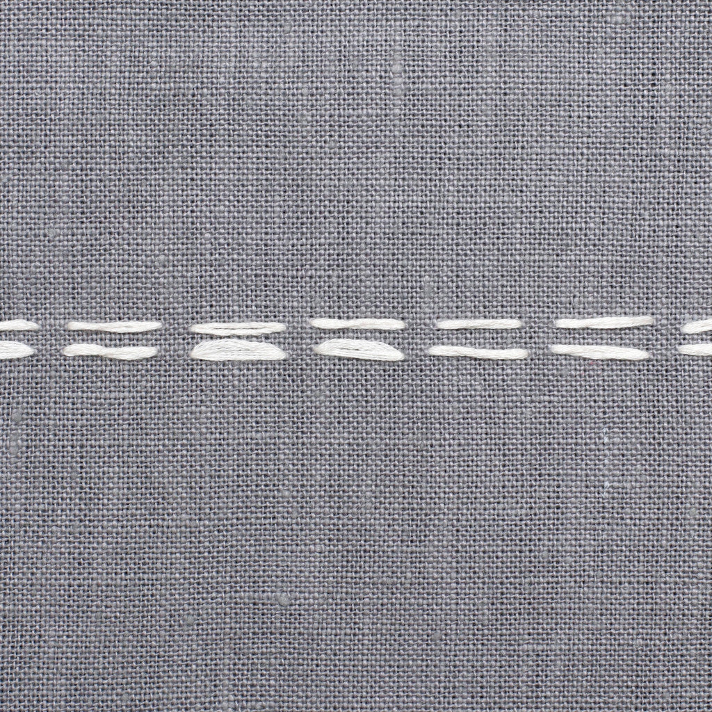 Set Of Two 20" X 20" Gray Striped Zippered Linen Throw Pillow