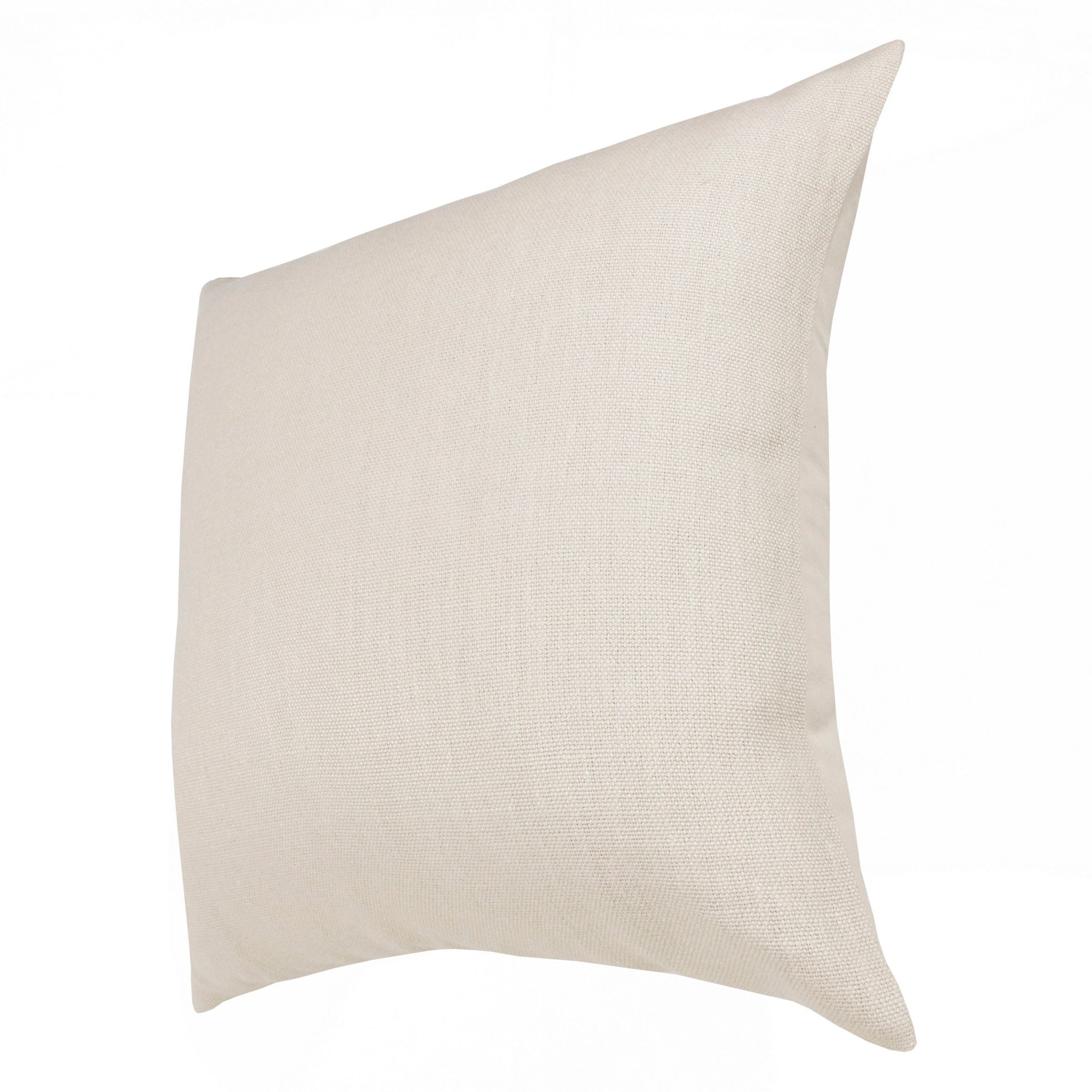 Set Of Two 20" X 20" Cream Solid Color Zippered Linen Throw Pillow