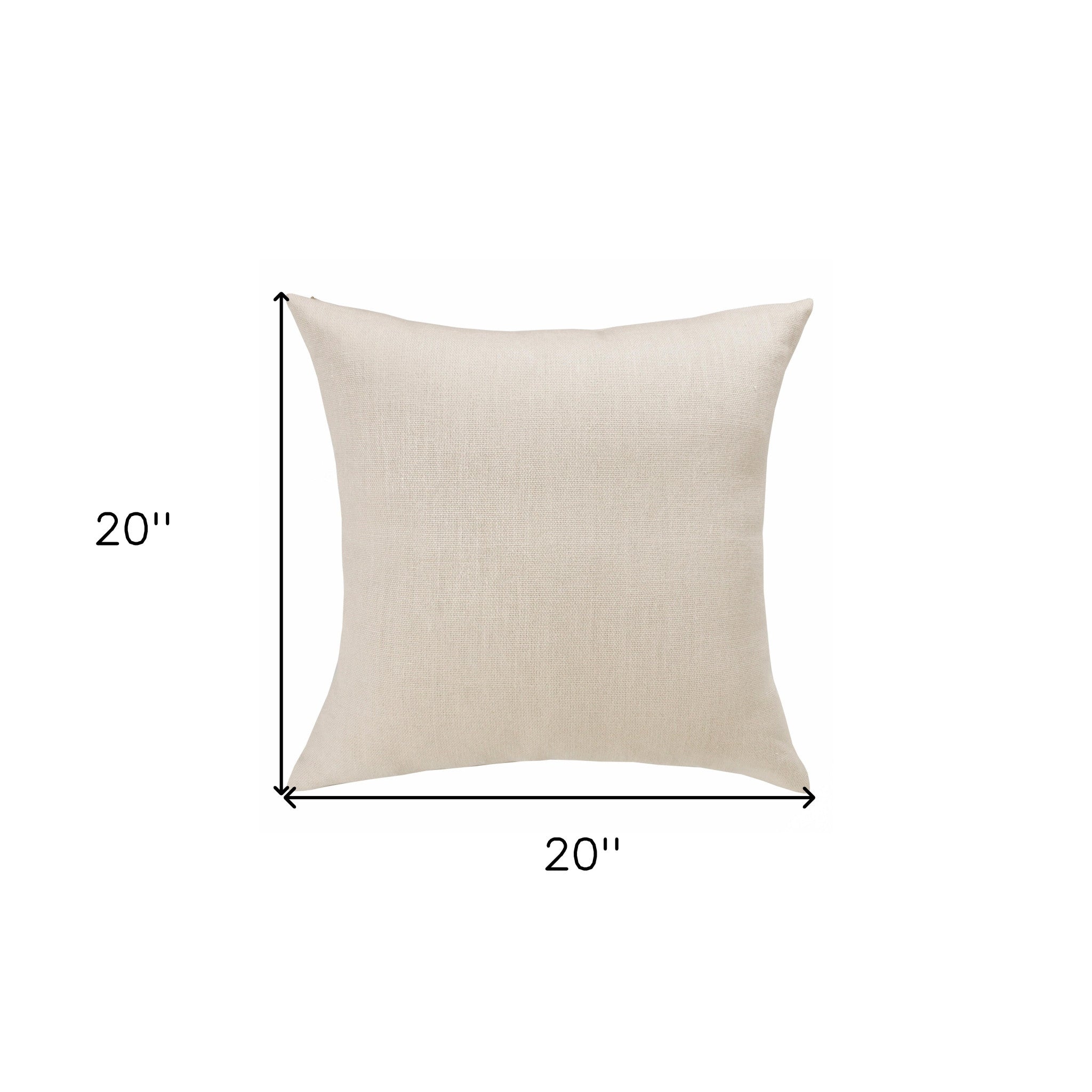 Set Of Two 20" X 20" Cream Solid Color Zippered Linen Throw Pillow