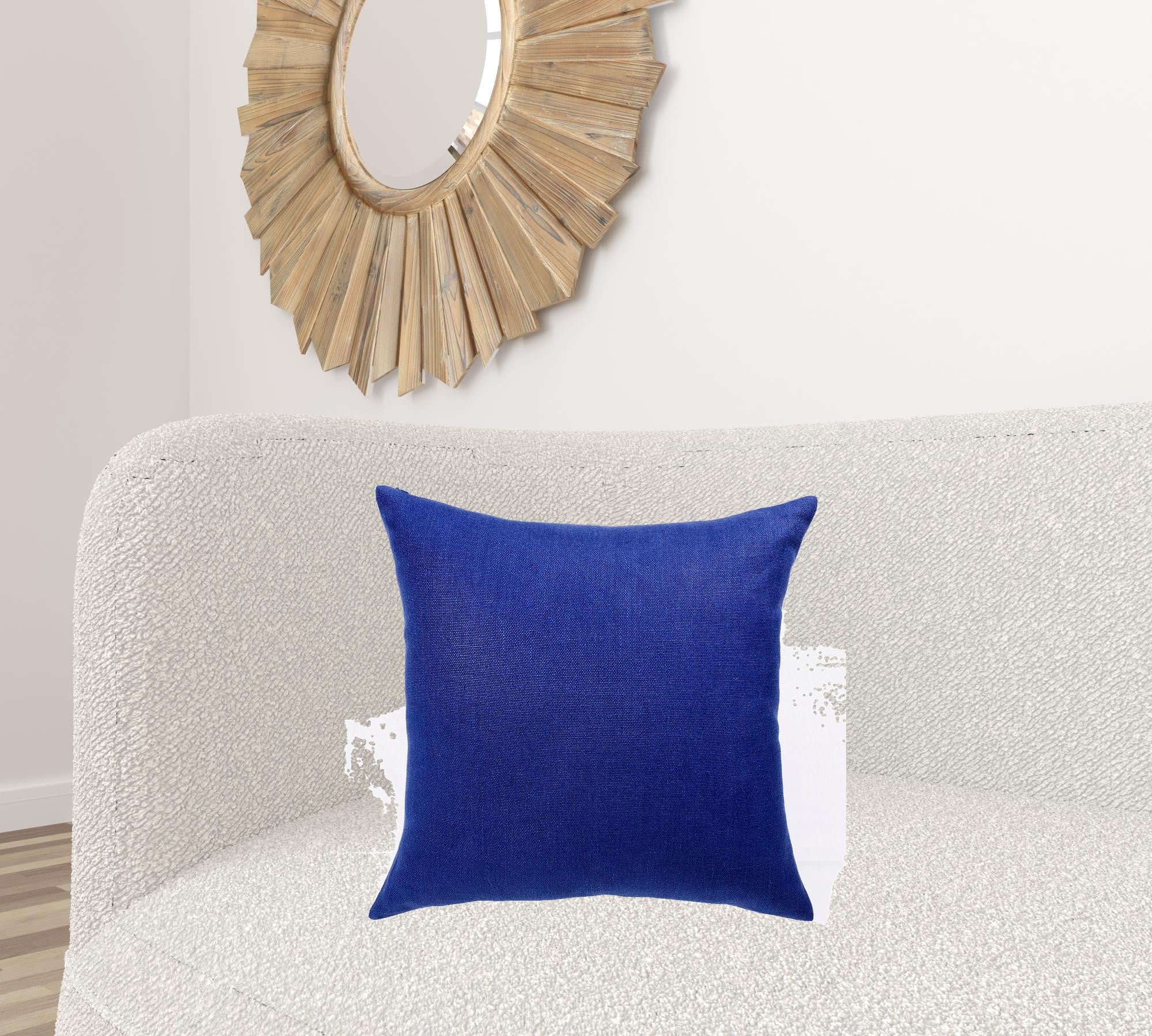 Set Of Two 20" X 20" Cream Solid Color Zippered Linen Throw Pillow