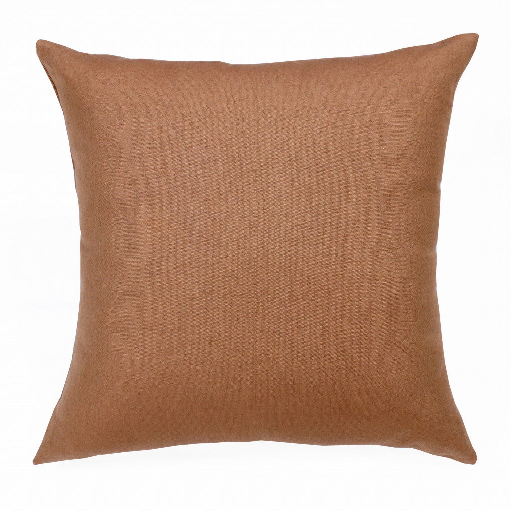 Set Of Two 20" X 20" Cream Solid Color Zippered Linen Throw Pillow