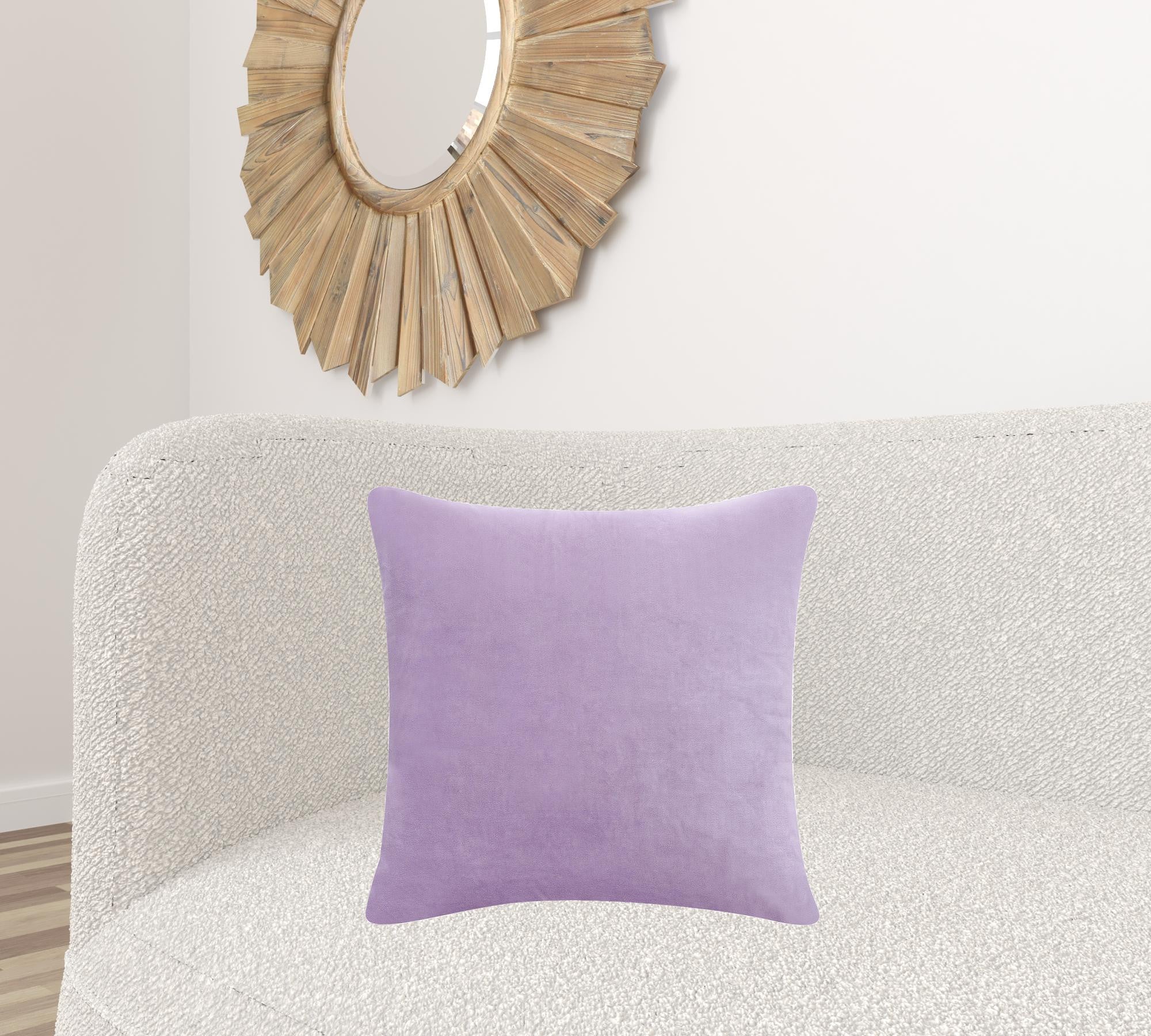 Purple Solid Color Zippered 100% Cotton Throw Pillow Set Of Two - 20" x 20"